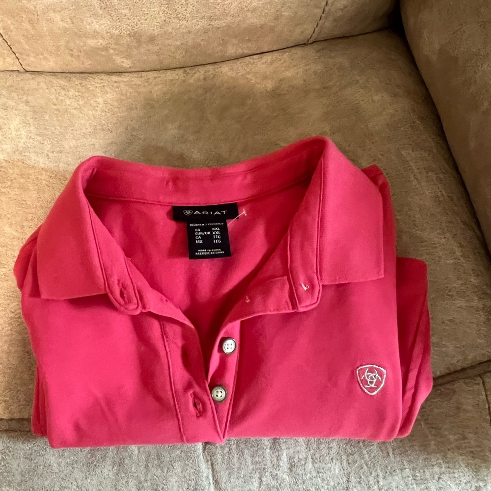 EUC Ariat Pink Sleeveless Polo Shirt XXL
